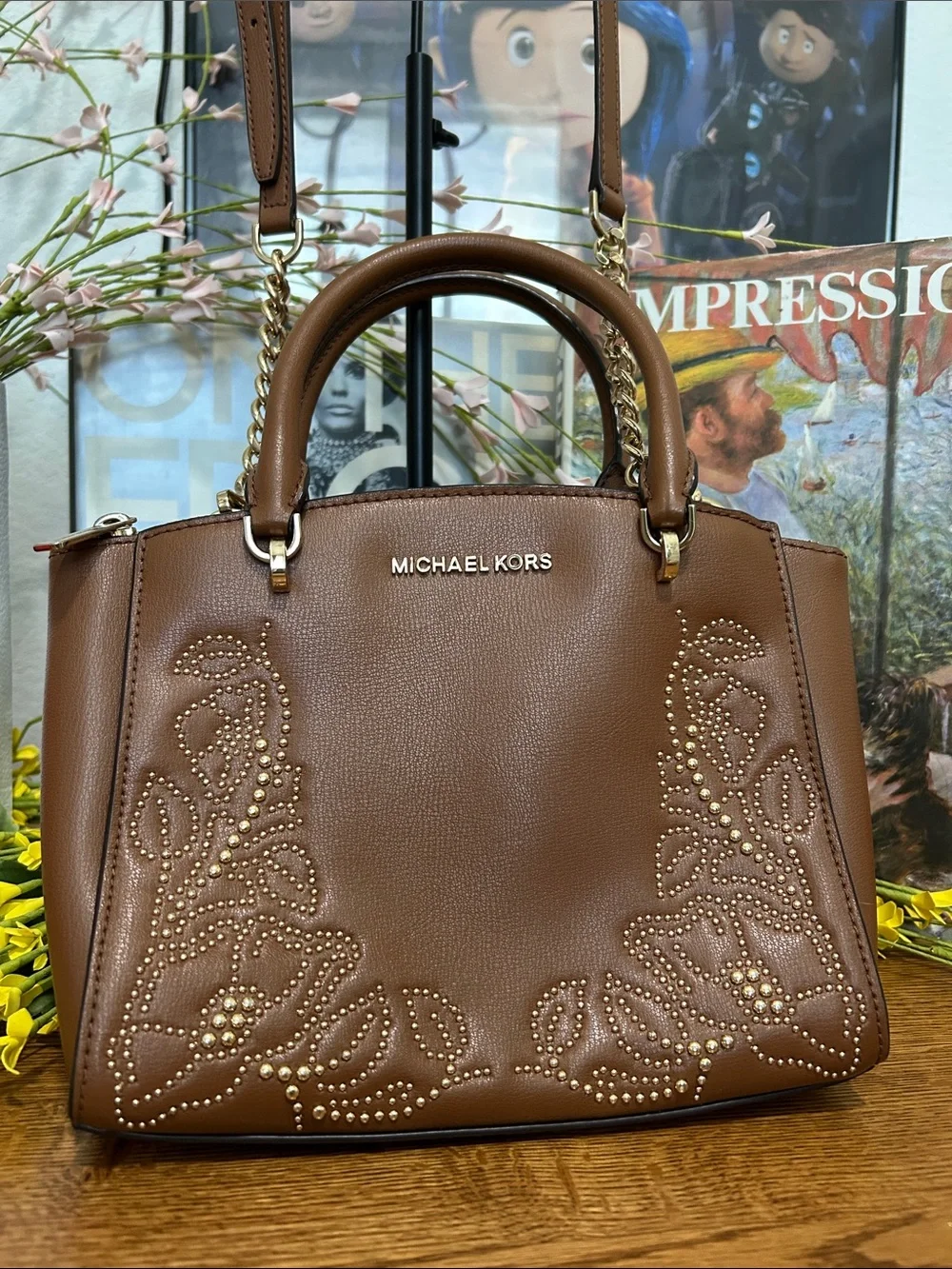 Michael Kors Ellis studded satchel